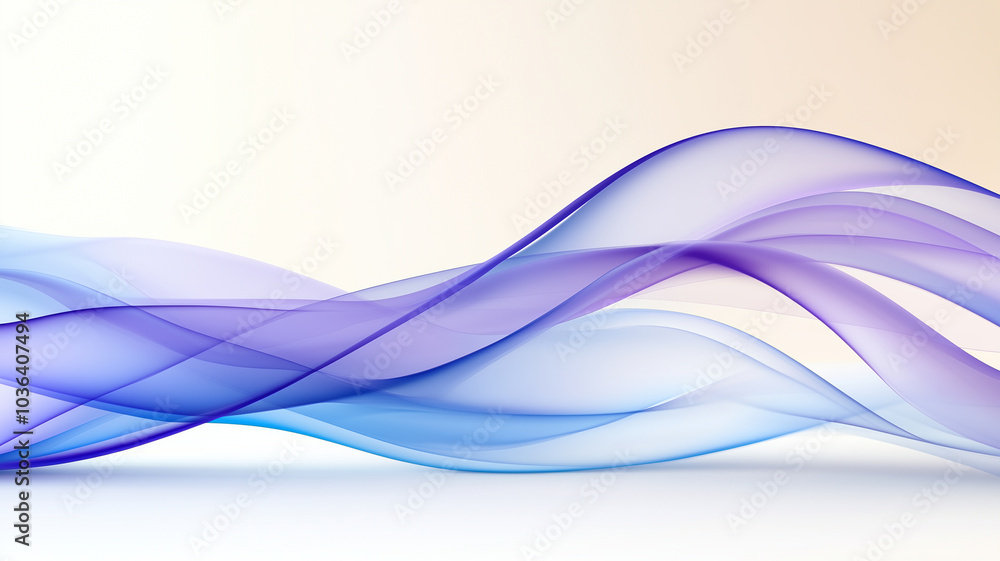 Soft flowing waves in shades of blue and purple create serene and calming atmosphere, perfect for backgrounds or abstract designs Soft flowing waves in shades of blue and purple create serene and calming atmosphere, perfect for backgrounds or abstract designs