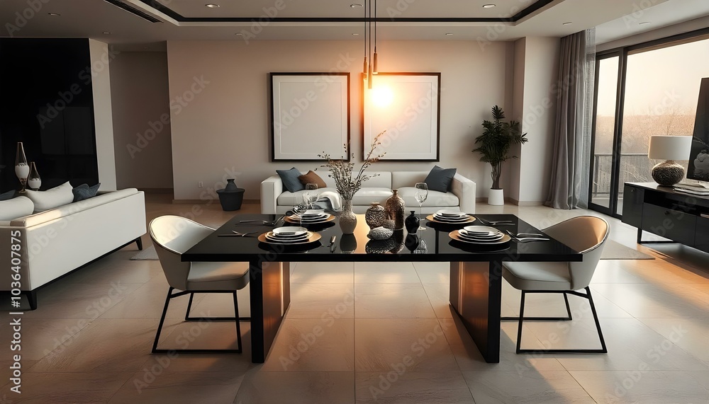 Poster frame mock up in modern home living room interior with white sofa and coffee table with decor, 3d render Poster frame mock up in modern home living room interior with white sofa and coffee table with decor, 3d render