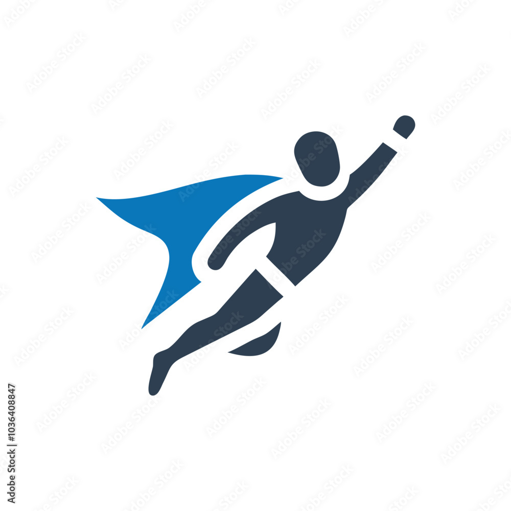 Male Superhero Vector Icon on white background Male Superhero Vector Icon on white background