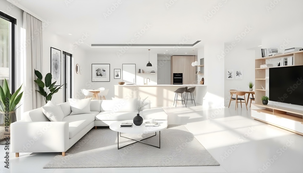 Poster frame mock up in modern home living room interior with white sofa and coffee table with decor, 3d render Poster frame mock up in modern home living room interior with white sofa and coffee table with decor, 3d render