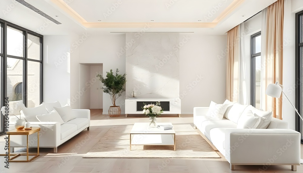 Poster frame mock up in modern home living room interior with white sofa and coffee table with decor, 3d render Poster frame mock up in modern home living room interior with white sofa and coffee table with decor, 3d render