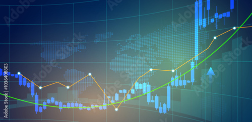 Trading chart background. Suitable for forex, gold, crypto, stock, and finance. Business vector 