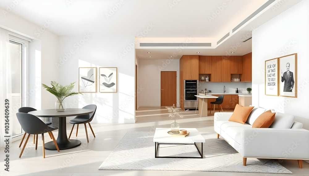 Poster frame mock up in modern home living room interior with white sofa and coffee table with decor, 3d render Poster frame mock up in modern home living room interior with white sofa and coffee table with decor, 3d render