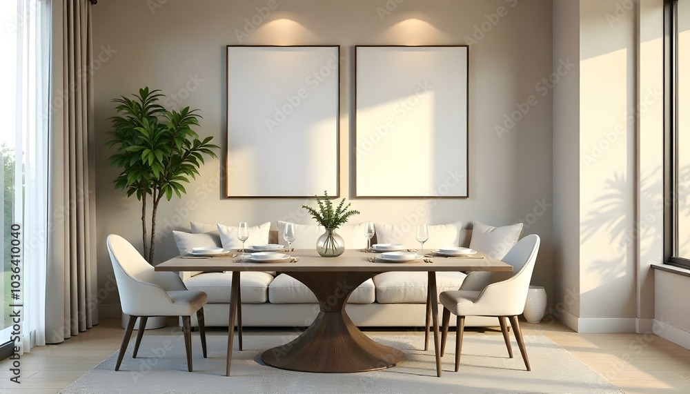 Poster frame mock up in modern home living room interior with white sofa and coffee table with decor, 3d render Poster frame mock up in modern home living room interior with white sofa and coffee table with decor, 3d render