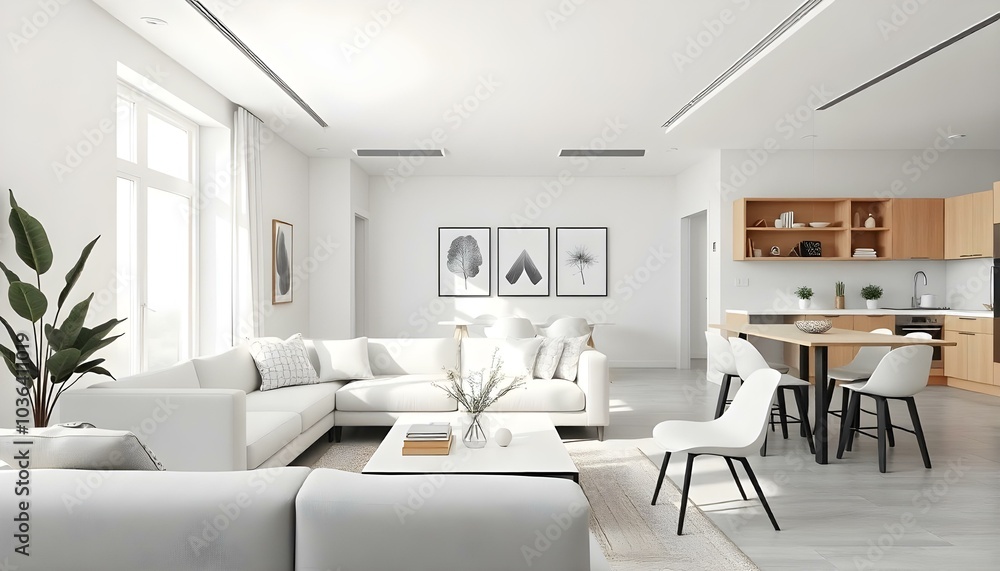 Poster frame mock up in modern home living room interior with white sofa and coffee table with decor, 3d render Poster frame mock up in modern home living room interior with white sofa and coffee table with decor, 3d render