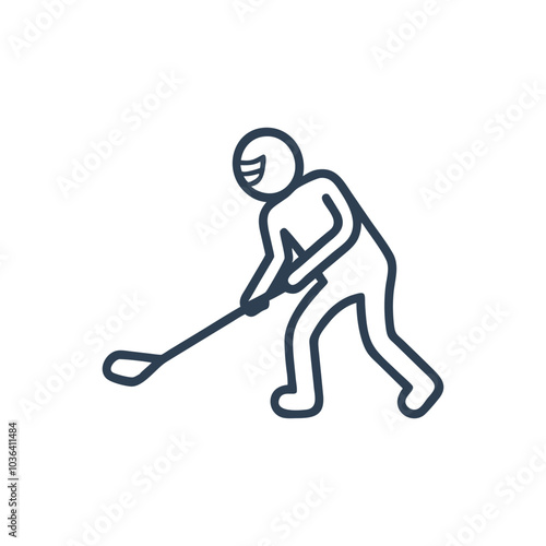 Lacrosse player icon on white background