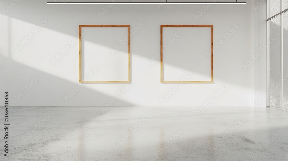 Wood frames on the wall in studio light,Blank picture on the wall,realistic design,art mockups poster frame,home interior background,vertical wooden frame poster. Wood frames on the wall in studio light,Blank picture on the wall,realistic design,art mockups poster frame,home interior background,vertical wooden frame poster.