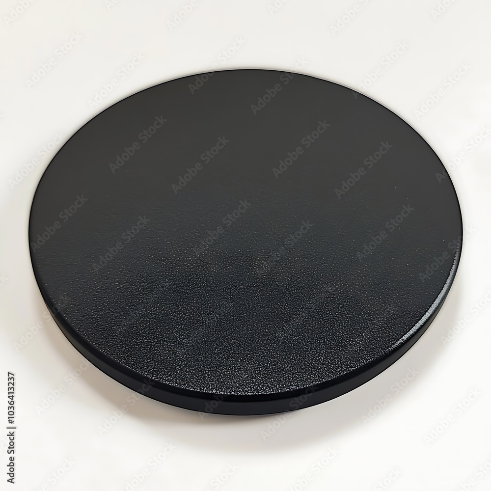 Black Round Object with Textured Surface. Black Round Object with Textured Surface.