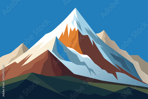 Vector Mount Everest vector Illustration