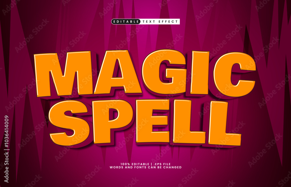 magic spell editable text effect with a kids and game text style magic spell editable text effect with a kids and game text style
