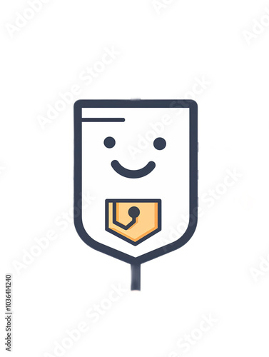 Friendly Shield Icon for Safety and Protection Concept