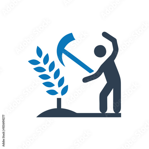 Tree Pruning Trimming Vector Icon on white background