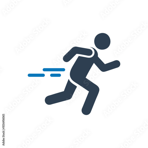 Runner Jogger Track And Field Vector Icon on white background