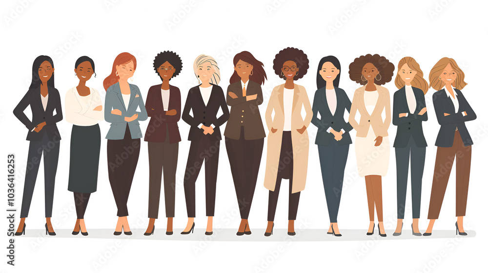 Obraz premium Businesswomen team isolated on the white background