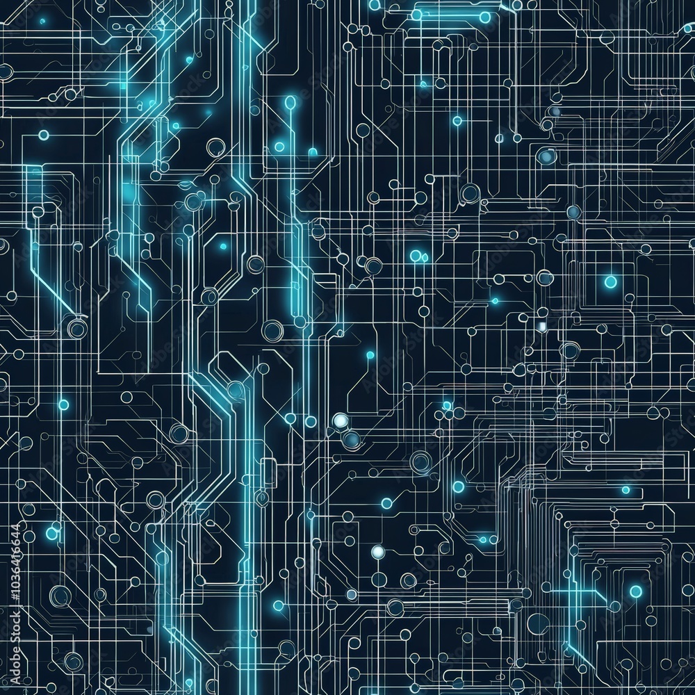 Fototapeta premium Glowing Circuitry Network Pattern