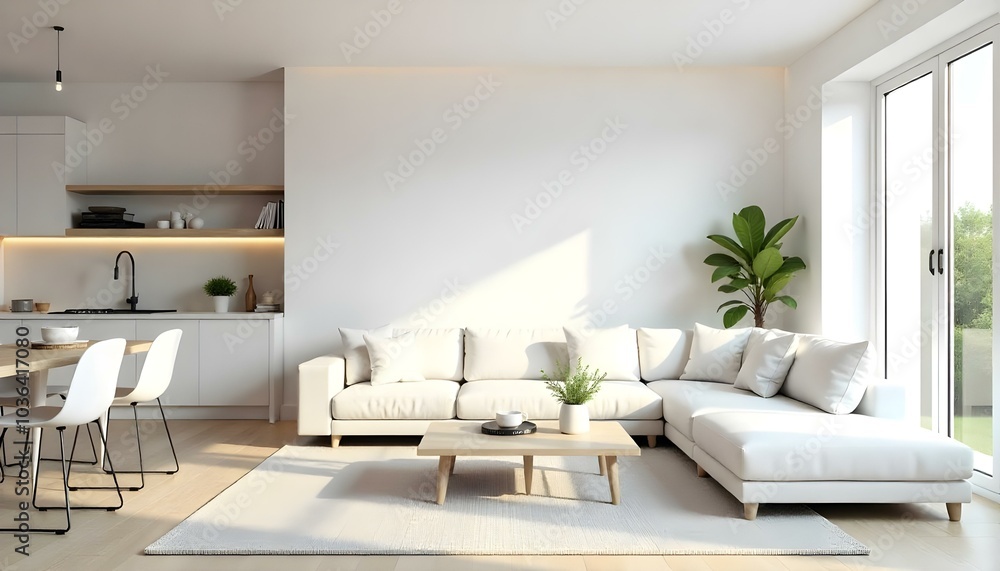 Poster frame mock up in modern home living room interior with white sofa and coffee table with decor, 3d render Poster frame mock up in modern home living room interior with white sofa and coffee table with decor, 3d render
