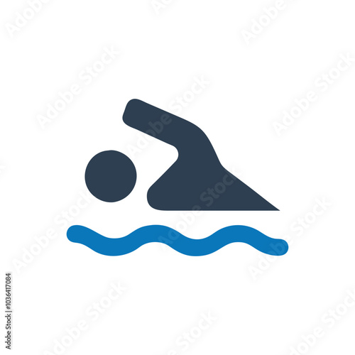 Swimmer icon on white background