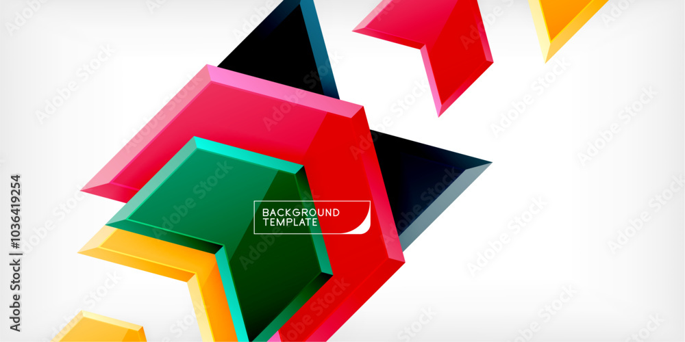 Vector 3d arrow techno design template