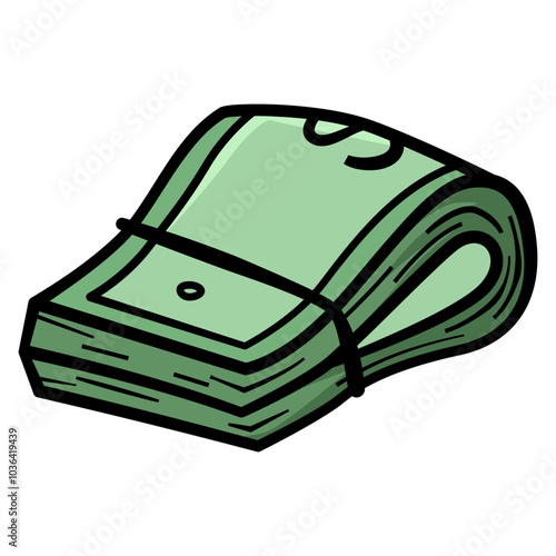 Wrapped cash icon representing banknotes and financial transactions