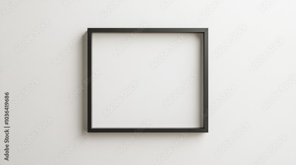 An empty modern metal frame with sleek lines, centered on a white background. Contemporary and minimalist design. An empty modern metal frame with sleek lines, centered on a white background. Contemporary and minimalist design.