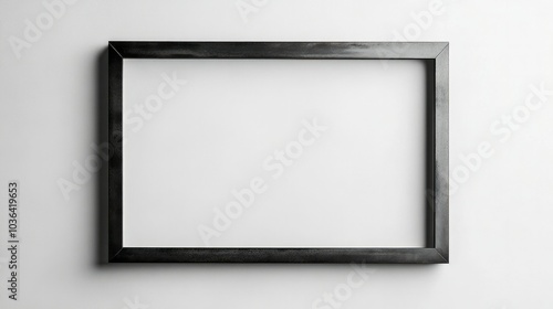 An empty modern metal frame with sleek lines, centered on a white background. Contemporary and minimalist design.