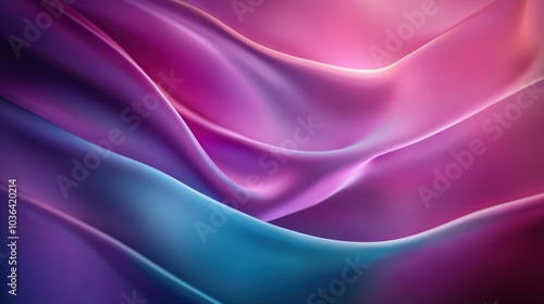 Abstract Background with Purple and Blue Silk Fabric Drapes