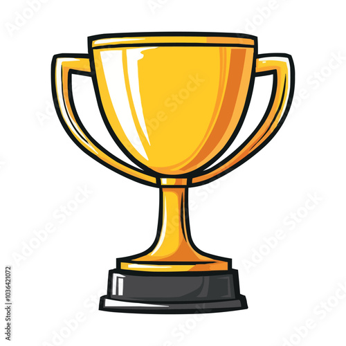 Golden trophy vector simple design