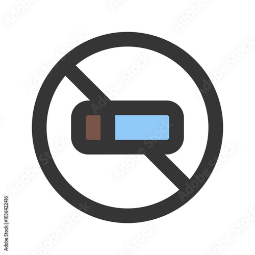 no smoking outline fill icon