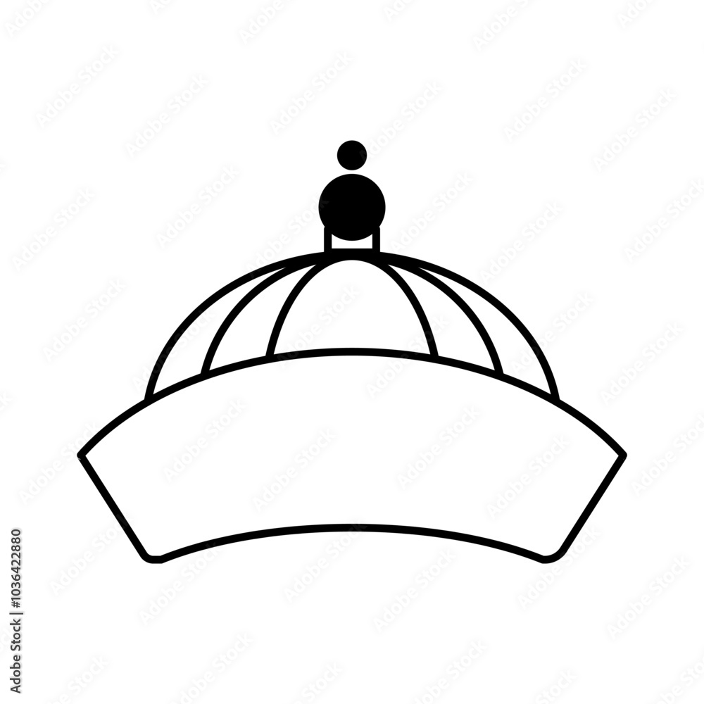 Fototapeta premium Chinese hat icon simple black design