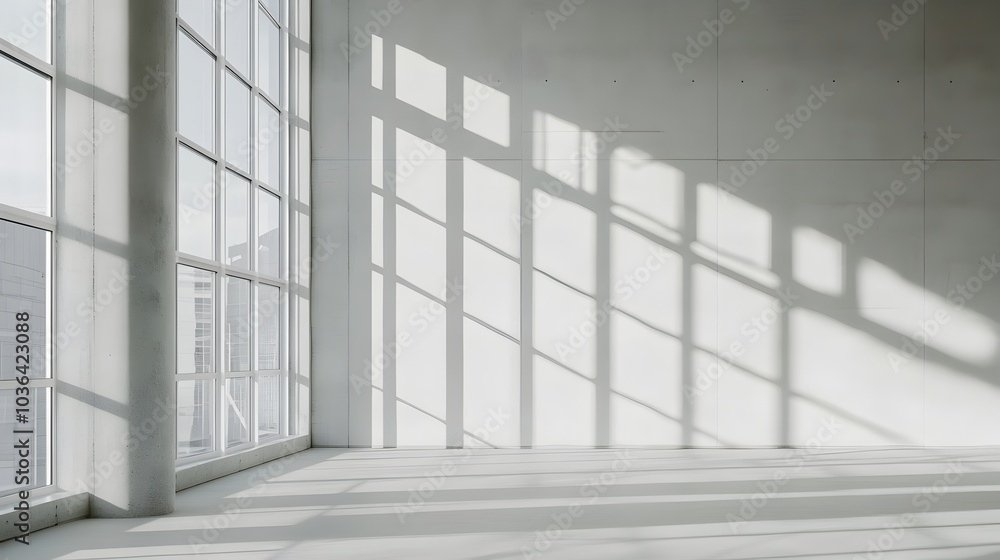 Bright and Spacious Contemporary Minimalist Interior with Large Windows and Architectural Details Bright and Spacious Contemporary Minimalist Interior with Large Windows and Architectural Details