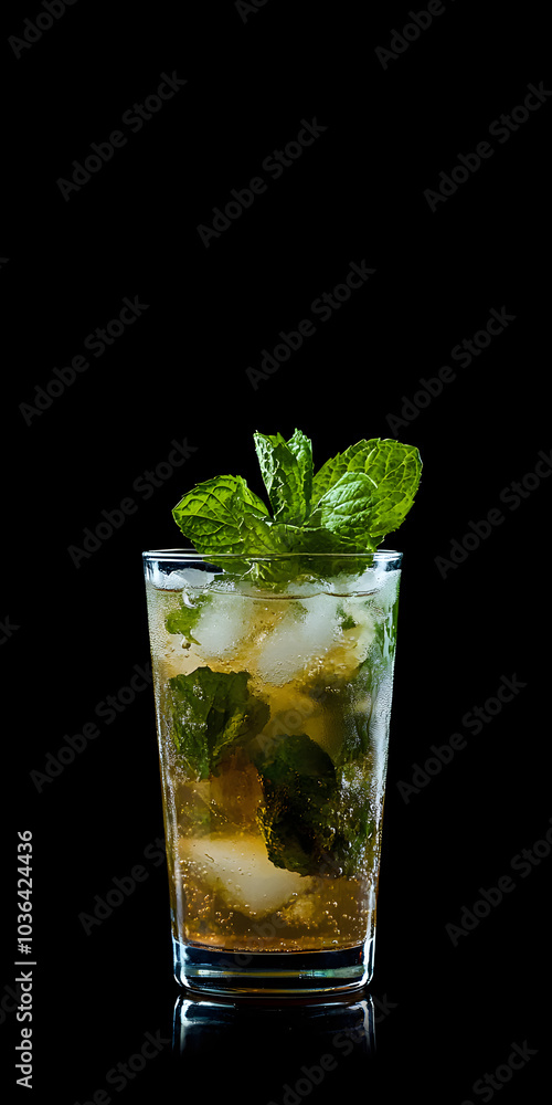 Mojito de menta com guarnição de limão Mojito de menta com guarnição de limão