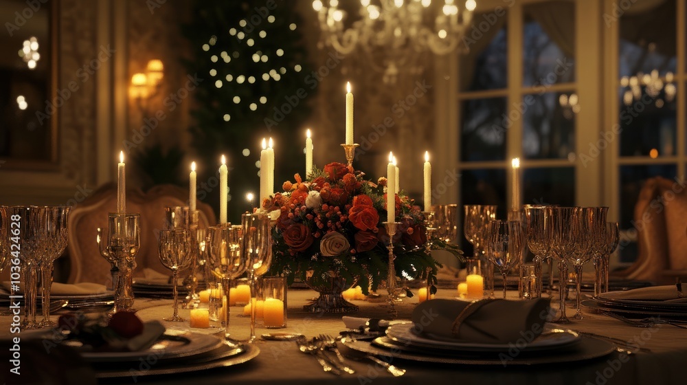 Romantic Candlelit Dinner Table Romantic Candlelit Dinner Table