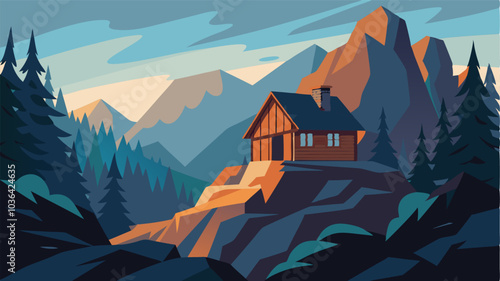 Tucked away amidst the rocky terrain the mountain cabin provides solace to weary souls seeking an offgrid adventure.