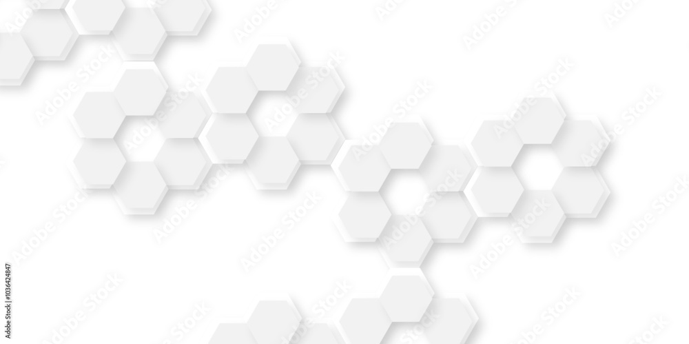 Abstract technology hexagonal background. Illustration of a white background with hexagonal template. White hexagon honeycombs background. Hexa gray Abstract Geometric Wide Banner Design. Abstract technology hexagonal background. Illustration of a white background with hexagonal template. White hexagon honeycombs background. Hexa gray Abstract Geometric Wide Banner Design.