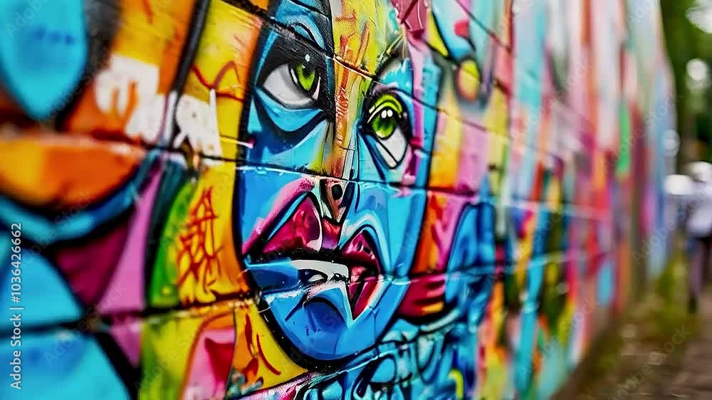 a colorful graffiti mural a colorful graffiti mural