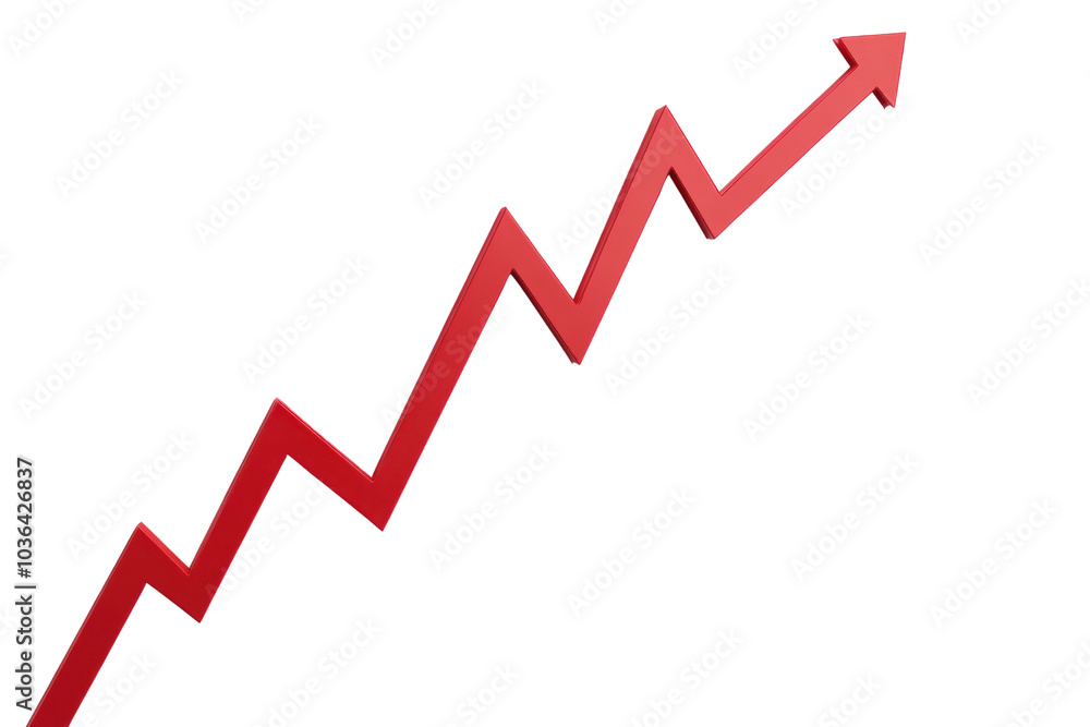 Growing economy with upward trend graph isolated on transparent and white background.PNG image Growing economy with upward trend graph isolated on transparent and white background.PNG image