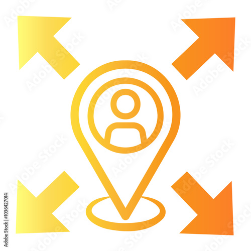 location Line Gradient Icon