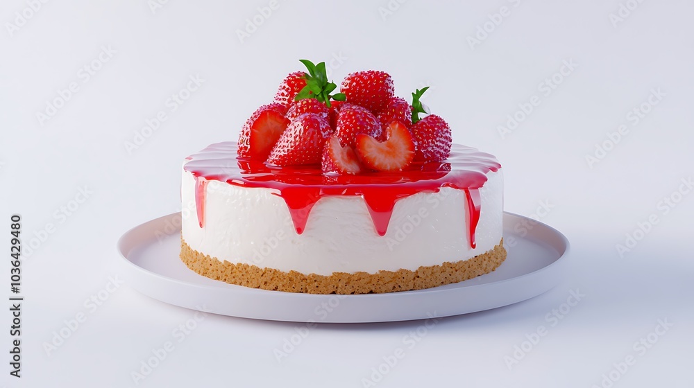 Delightful strawberry cheesecake with luscious strawberry topping perfect for any sweet tooth celebration Delightful strawberry cheesecake with luscious strawberry topping perfect for any sweet tooth celebration