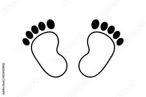 Baby footprints clipart | isolated vector illustration on white background