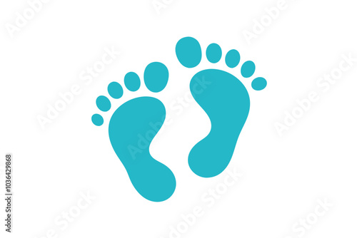 Baby footprints clipart | isolated vector illustration on white background