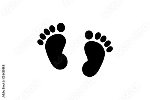 Baby footprints clipart | isolated vector illustration on white background