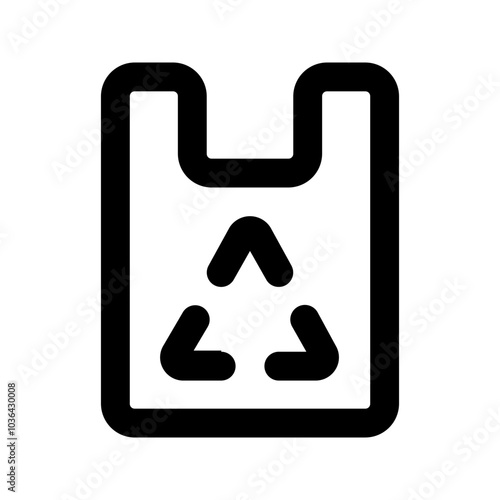 Recycled Plastic Bag line icon