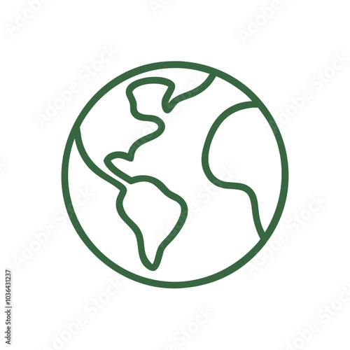 Globe icon representing global awareness and environmental protection concept