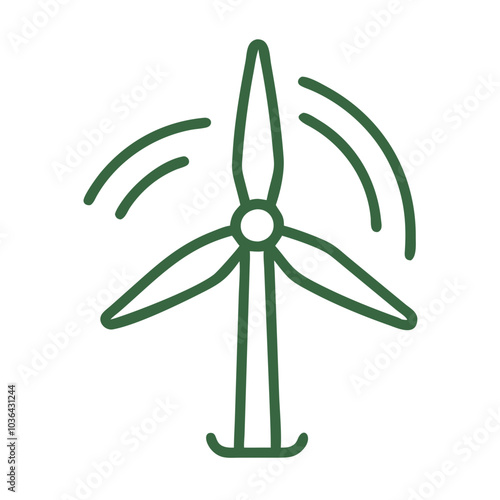 Wind turbine icon with sustainable energy concept design