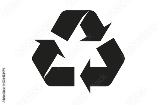 Recycle symbol icon silhouette | isolated vector illustration on white background