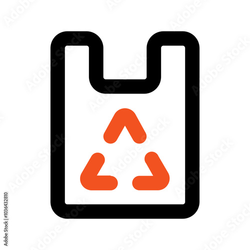 Recycled Plastic Bag outline color icon