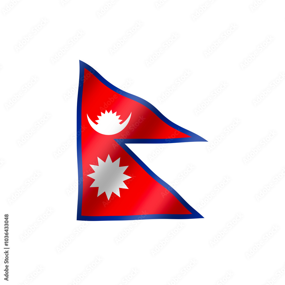 The national flag of nepal is flying beautifully The national flag of nepal is flying beautifully