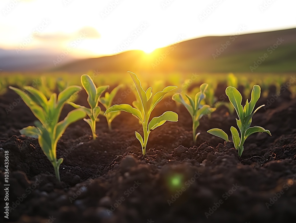 A close-up of young lettuce plants growing on a wet tarp in a garden, covered in morning dew droplets. A close-up of young lettuce plants growing on a wet tarp in a garden, covered in morning dew droplets.