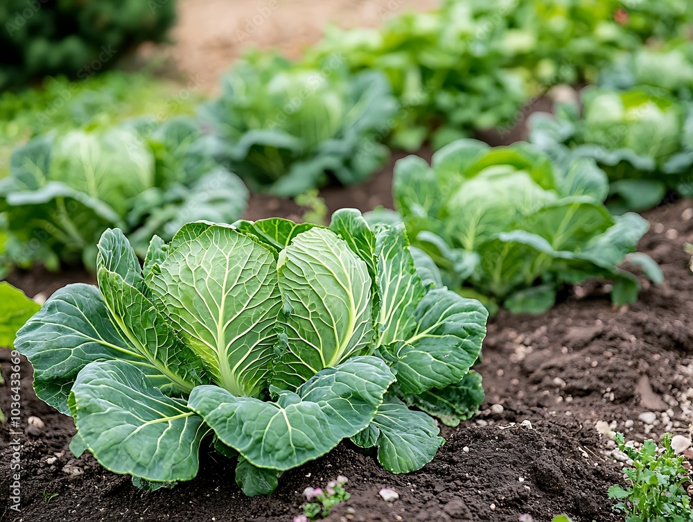 A close-up of young lettuce plants growing on a wet tarp in a garden, covered in morning dew droplets. A close-up of young lettuce plants growing on a wet tarp in a garden, covered in morning dew droplets.