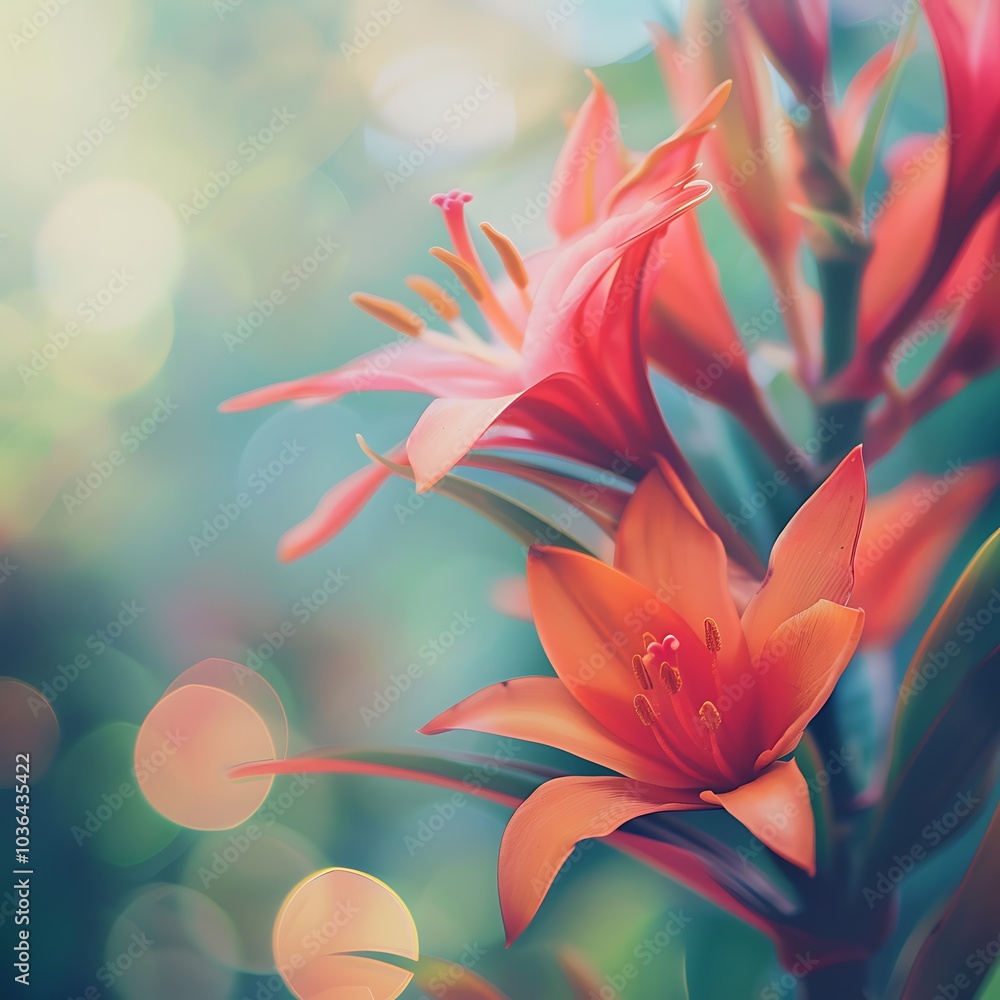 Beautiful orange lily flower with soft bokeh background. Beautiful orange lily flower with soft bokeh background.